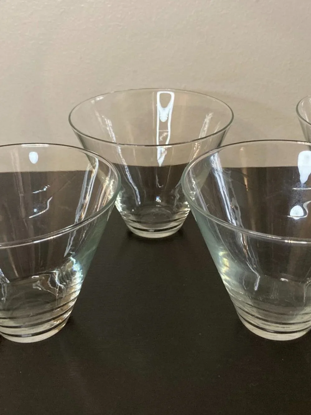 Set of 4 Vintage Libbey Stemless Martini Glasses - Clear Glass MCM Collectable